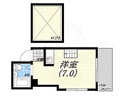 パラツィーナ夙川東 ワンルームの間取図画像