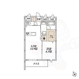 WING TOWA MAISON 1LDKの間取図画像