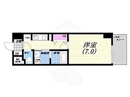 サンキューブ 1Kの間取図画像