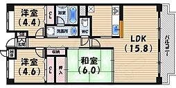 NTPRレジデンス甲子園四番町 3LDKの間取図画像