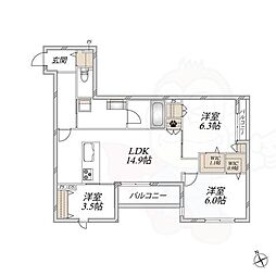 WING TOWA MAISON 3LDKの間取図画像