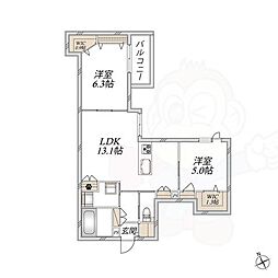 WING TOWA MAISON 2LDKの間取図画像