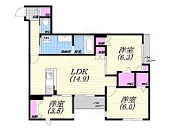 WING TOWA MAISON 3LDKの間取図画像