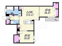WING TOWA MAISON 2LDKの間取図画像