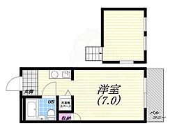 メインステージ芦屋茶屋之町 1Kの間取図画像