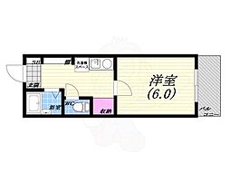 香櫨園桜ハイツ 1Kの間取図画像
