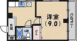 カーサ上甲子園 1Kの間取図画像