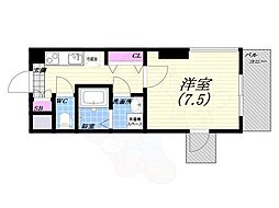ベルエアー江上 1Kの間取図画像
