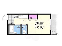 ハイツコンフォート 1Kの間取図画像