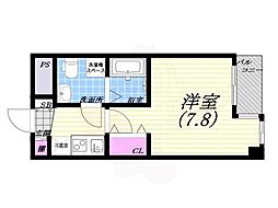 セレニテ甲子園 1Kの間取図画像