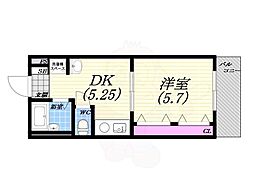 S,Iハイツ西宮 1DKの間取図画像