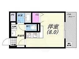 グラン・プラスシャトー ワンルームの間取図画像