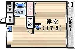 ラ・レジェール廣瀬 ワンルームの間取図画像