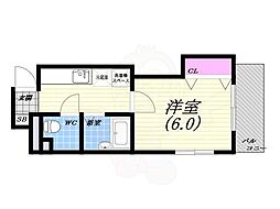 ユミール 1Kの間取図画像