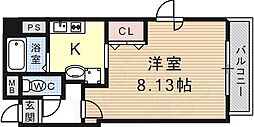 ラ・フォンテ甲東園 1Kの間取図画像