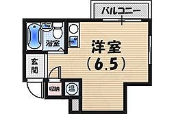 サンフェリオ西宮 ワンルームの間取図画像