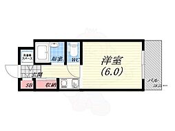 メインステージ打出 ワンルームの間取図画像