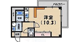 レグルス桜夙川 1Kの間取図画像