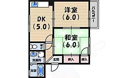 グリーンフォーレス 2DKの間取図画像