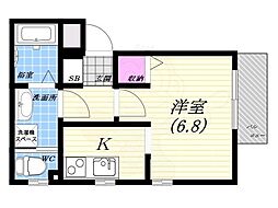 リブレメゾン香櫨園エスト 1Kの間取図画像