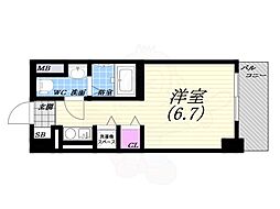 デルファーレ西宮 1Kの間取図画像