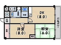 メゾン甲子園トキワ 2LDKの間取図画像