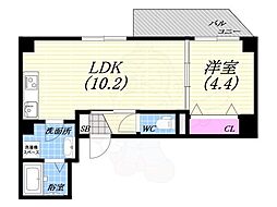 ソリティア西宮池田 1LDKの間取図画像