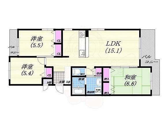 サンサーラ若草3_間取り_0