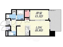 セレニテ甲子園プリエ 1LDKの間取図画像