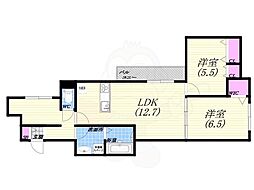 garage,R 2LDKの間取図画像