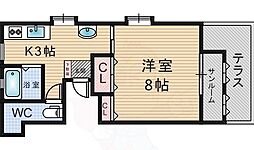 ドミール甲子園5 1Kの間取図画像