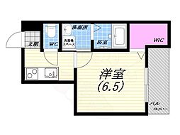 フジパレス甲子園口サウス 1Kの間取図画像