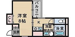 FLAT34西宮 1Kの間取図画像