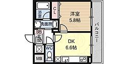 西宮アネックス 1DKの間取図画像