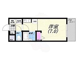 クレアコート産所町 ワンルームの間取図画像