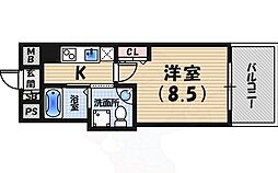 セレニテ西宮本町 1Kの間取図画像