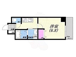 リブネスコート西宮鳴尾 1Kの間取図画像