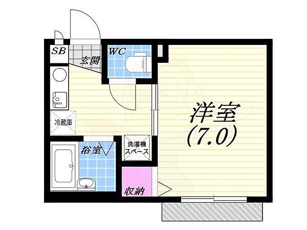 エステートAMI ｜兵庫県西宮市荒戎町(賃貸マンション1K・2階・21.00㎡)の写真 その2