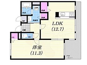 白鷹苦楽園マンション 535 ｜ 兵庫県西宮市樋之池町（賃貸マンション1LDK・5階・56.33㎡） その2