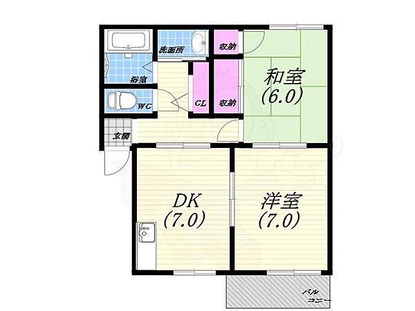 メゾン・エスペレ ｜兵庫県西宮市城ケ堀町(賃貸アパート2DK・1階・50.80㎡)の写真 その2