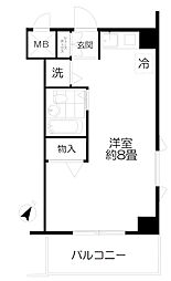 ラ・ブルーメゾン吉祥寺 ワンルームの間取図画像