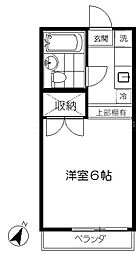 ミワハイム・コスモC 1Kの間取図画像