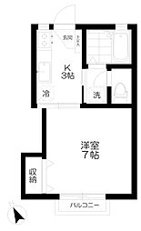 キャトルセゾン吉祥寺 1Kの間取図画像
