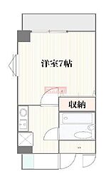 西片ハイツ 2階1Kの間取り