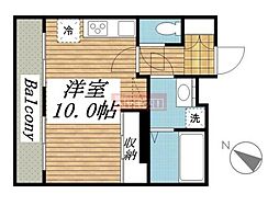 メゾン・ド・ヴィレ千駄木 11階ワンルームの間取り