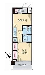 ルーチェ茗荷谷 1DKの間取図画像