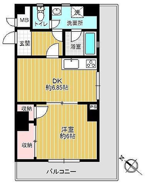 東京都北区浮間3丁目(賃貸マンション1DK・5階・35.88㎡)の写真 その2