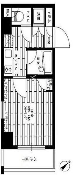 東京都板橋区南常盤台1丁目(賃貸マンション1K・5階・20.00㎡)の写真 その2