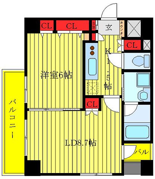 ドゥーエ東十条 ｜東京都北区中十条4丁目(賃貸マンション1LDK・6階・40.87㎡)の写真 その2