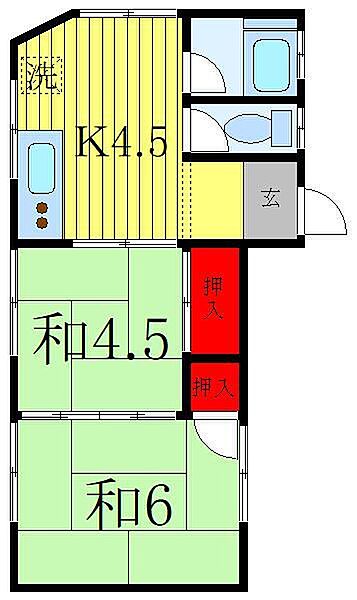 コーポ恒川 2F｜東京都北区中十条1丁目(賃貸アパート2K・2階・34.00㎡)の写真 その2